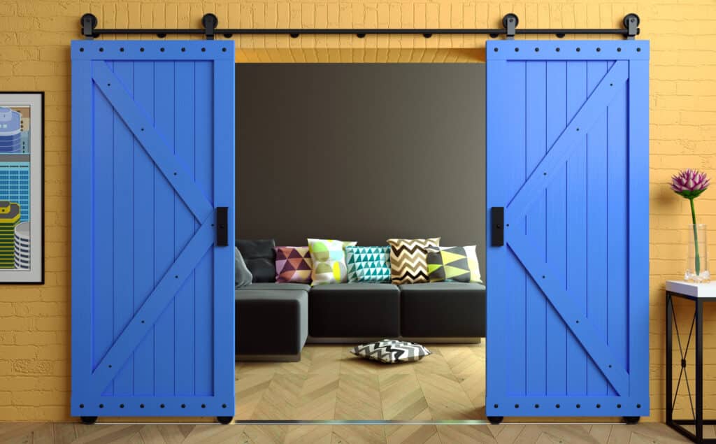 Exclusive barn sliding loft door in room Logan Utah